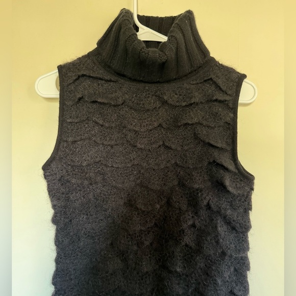 Malandrino Mohair / Cashmere Silk turtleneck ruffled sweater dress - Picture 8 of 8